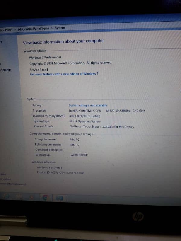 HP Elite Book 8440 core i5 1st generation -laptop 0