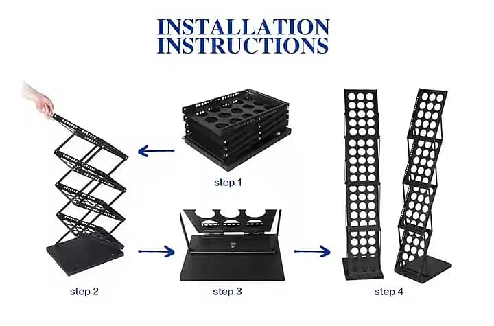 Brochure display stand, Folding catalogue holder, Magzine shelf, Rack 1