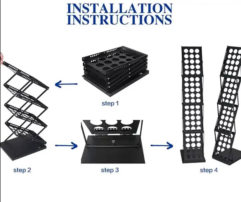 Brochure display stand, Folding catalogue holder, Magzine shelf, Rack 4