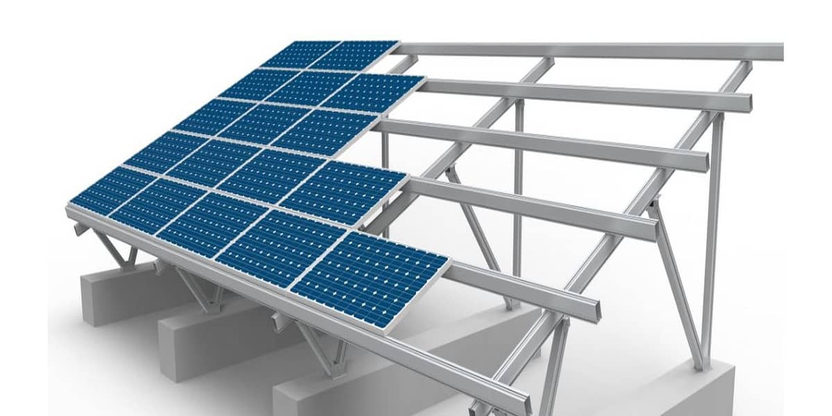 Iron Roof top Elevated / Aluminium solar panel mounting structure 0