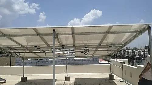 Iron Roof top Elevated / Aluminium solar panel mounting structure 5