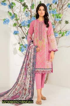 3 pcs womens unstitched viscose embroidered suit