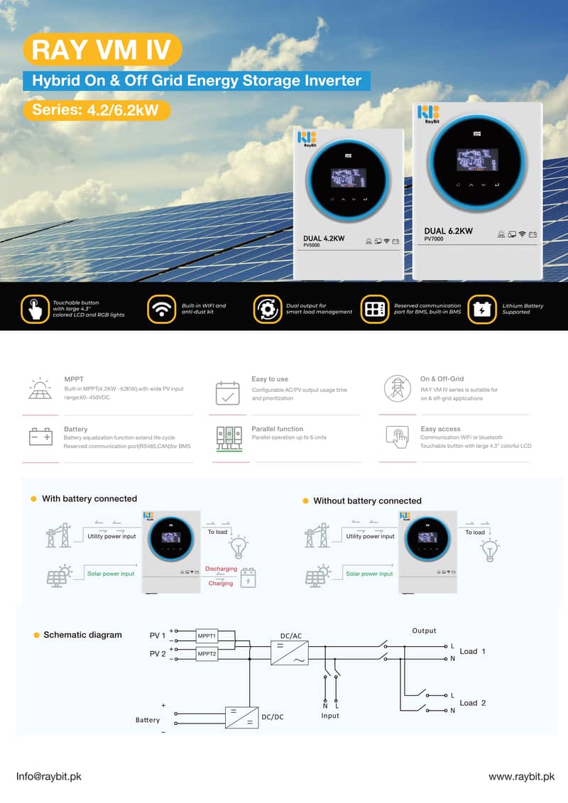 4kW Hybrid Inverter Raybit Ray VM IV Series Solar PV 5000 1