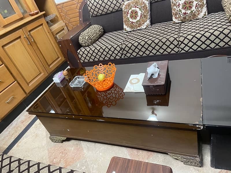 6 seater sofa with table (free) 2