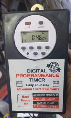 Electric Geyser auto on off digital programmable Timer device