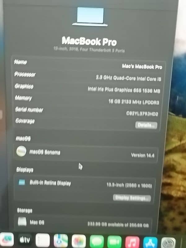 MACBOOK PRO 2018 CTO MODLE 13 INCH TOUCHBAR CORE I5 Q-C 16GB 256 7