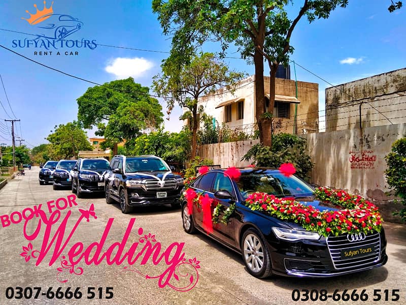 BRIDAL CAR RENTAL AUDI A6 | LANDCRUISER V8 | LIMO ON RENT | RENT A CAR 2