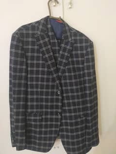 BLACK AND WHITE CHECKED COAT PANT AND WAISTCOAT