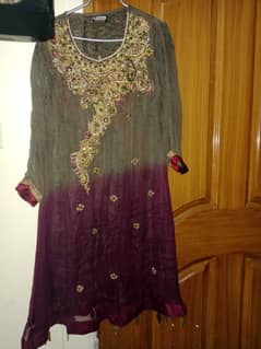 2 dresses in good condition for 5700 Long frock with shara stone work