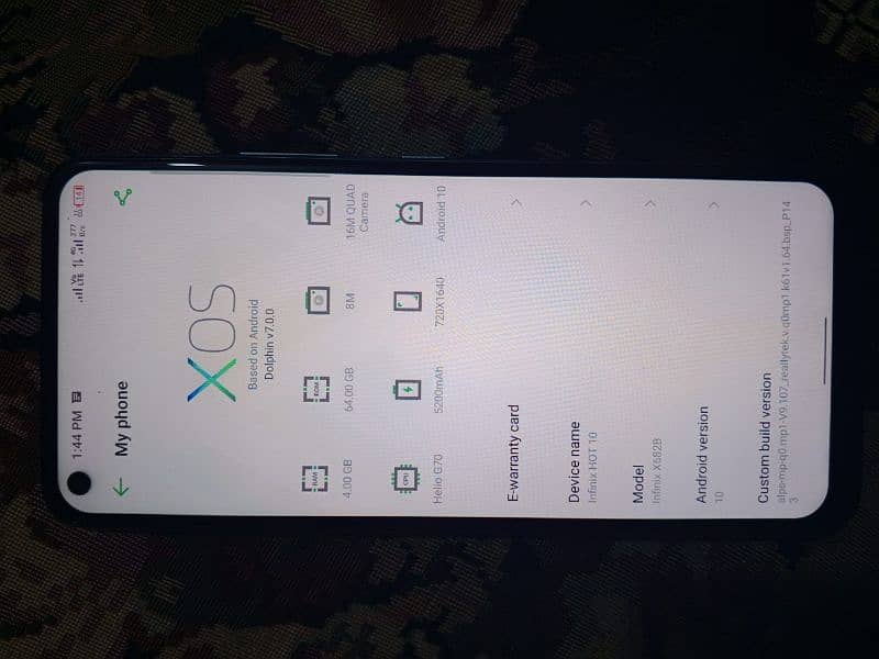 infinix Hot10 4GB/64GB    0/3/1/4/9/5/2/6/2/6/7 5