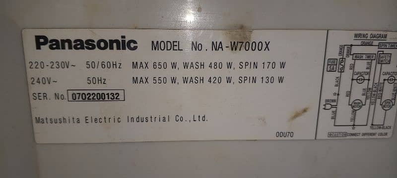 Panasonic,wash&spin. good condition 5