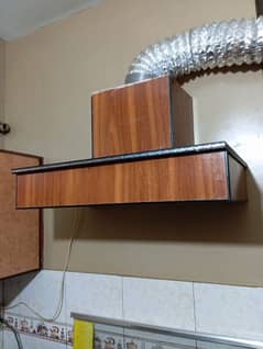 Handmade wooden Kitchen hood with 8 inches exhaust fan