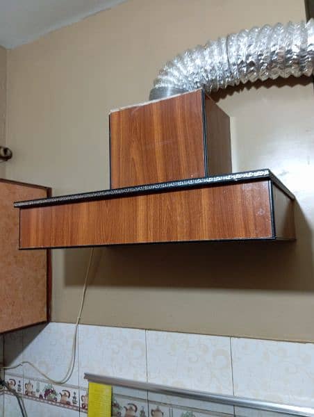 Handmade wooden Kitchen hood with 8 inches exhaust fan 0