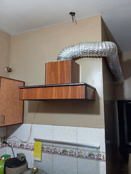 Handmade wooden Kitchen hood with 8 inches exhaust fan 1