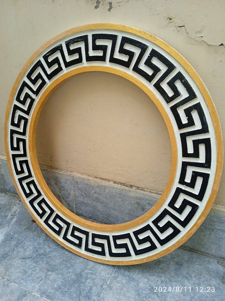 Round Mirror with Frame 2 feet Dia 2