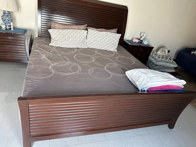 DOUBLE BED SET WOODEN FOR SALE 1