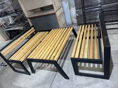 wood plus Iron benches suitable for out door or Gardens