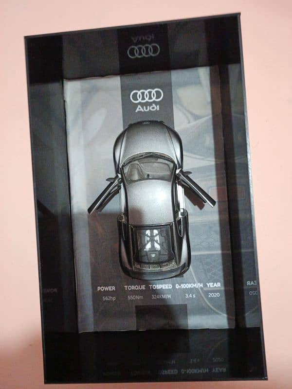 Beautiful Audi R8 1/24 diecast model with 13 x 8 inches Acrylic frame 1