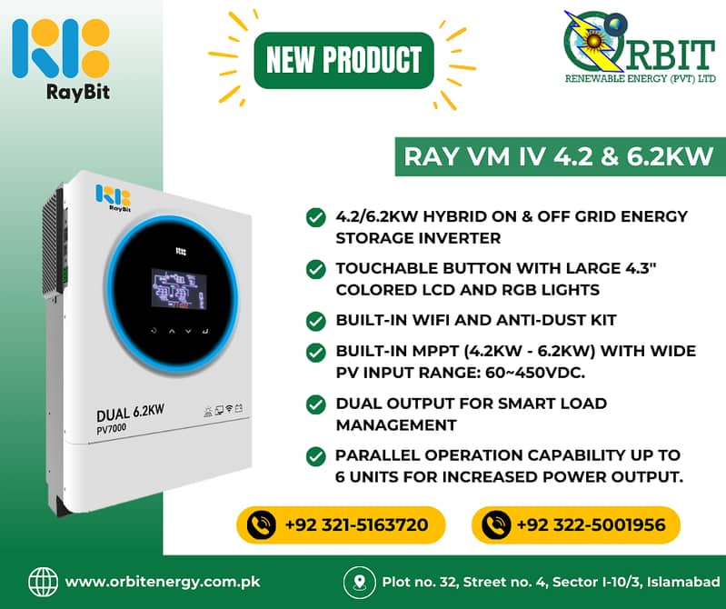 6kW Hybrid Inverter Raybit Ray VM IV Series Solar PV 7000 0