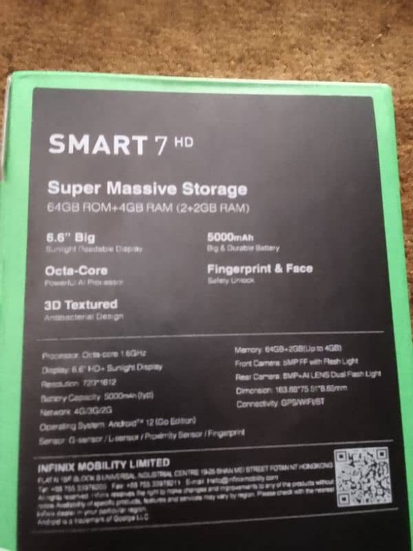 Infinix smart 7 hd 4/64 condition 10/10 10 days used 3