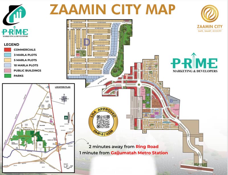 5 Marla Possession Plots On 30 Months Easy Instalment Zamin City LDA Approved All Facilities available 27