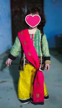 Gharara Suit With Dupatta (Fabric Shafoon & Masoori) (Size 2Y & 7-8Y) 0