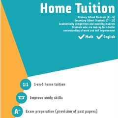 Home tuition for all subjects, preferably science subjects