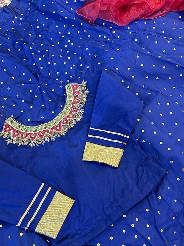 Raw silk lehenga for party wear 1