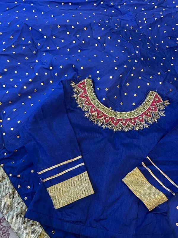 Raw silk lehenga for party wear 3