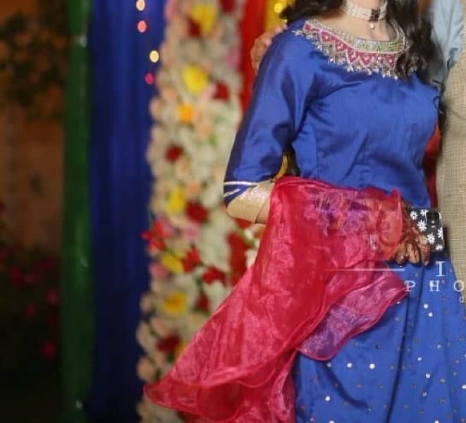 Raw silk lehenga for party wear 4