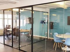 Office glass partition/GlassAluminium/partition work/glass cabine 0