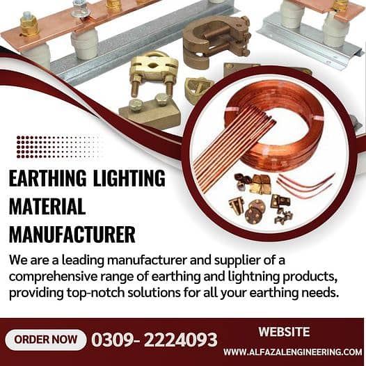 Earthing Lightning/ Grounding Material/ Copper rod/in lahore. 0