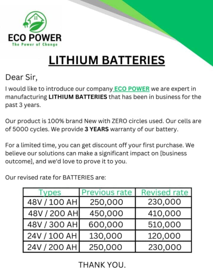 ECO POWER (LITHIUM BATTERIES) 2