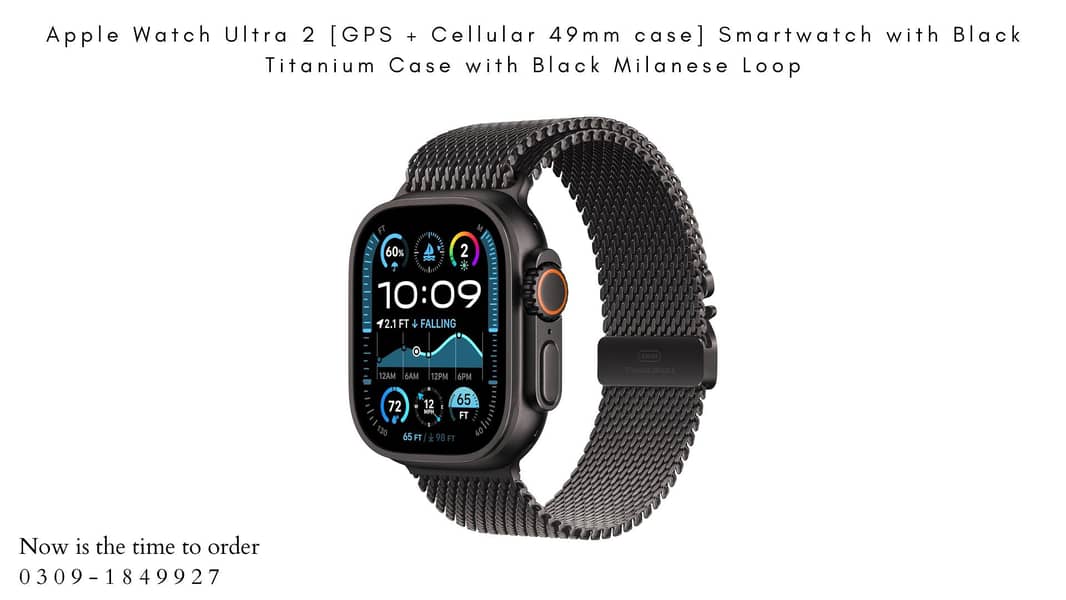 Apple Watch Ultra 2 Sport Watch with Black Titanium Milanese Loop 2024 1