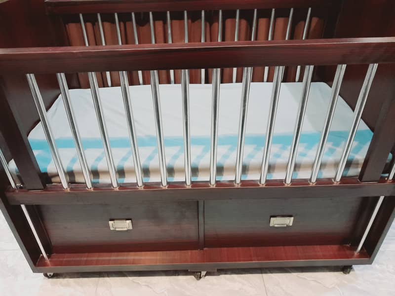 Wooden Bedcot with mattress for sale 0