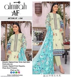 3 PCs women's unstitched khaddar emboroidered suit