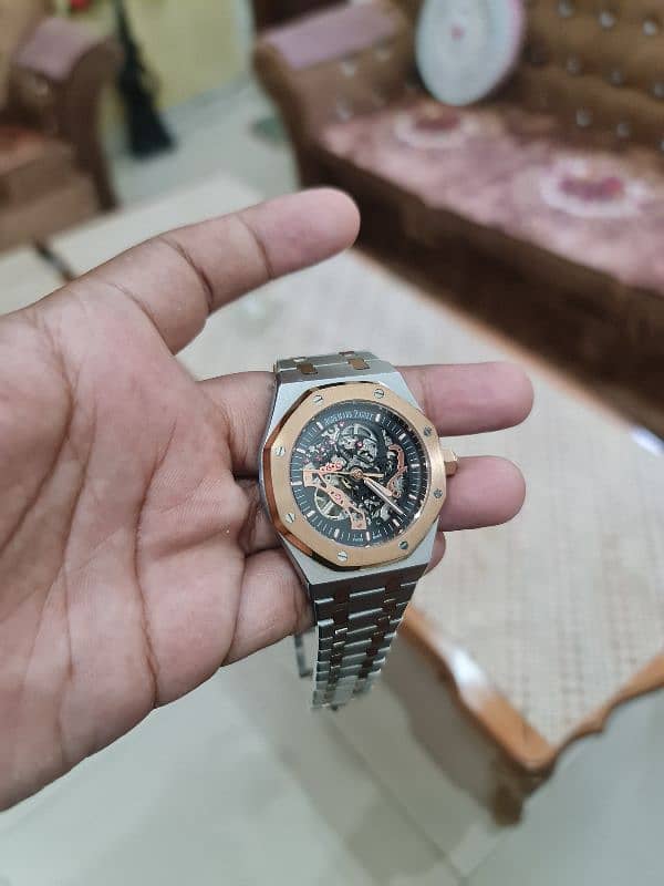 Audemar Peugeot automatic skeleton watch for sale 1