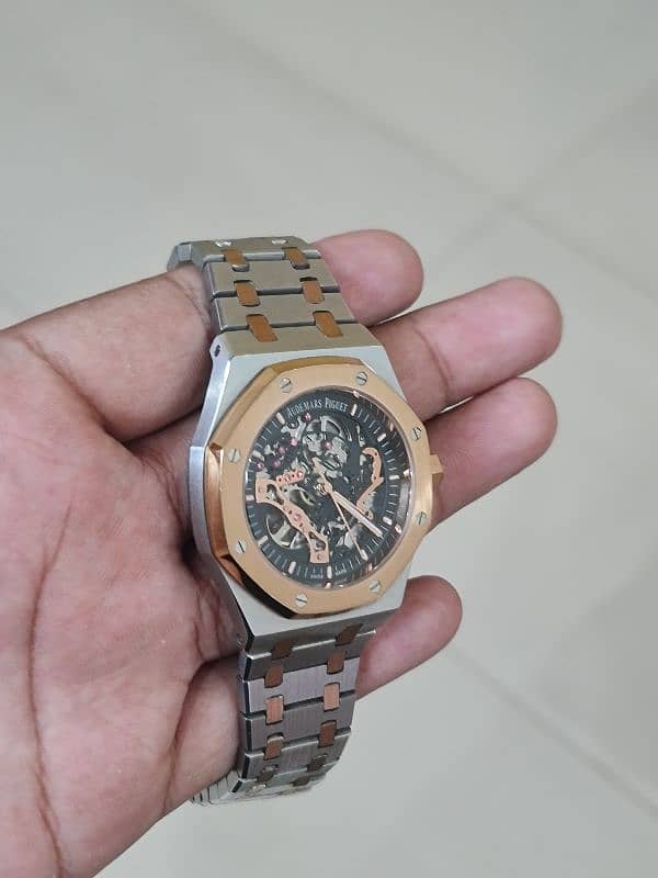 Audemar Peugeot automatic skeleton watch for sale 4