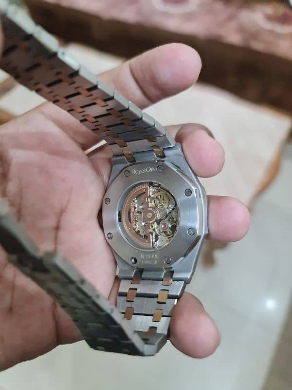 Audemar Peugeot automatic skeleton watch for sale 5