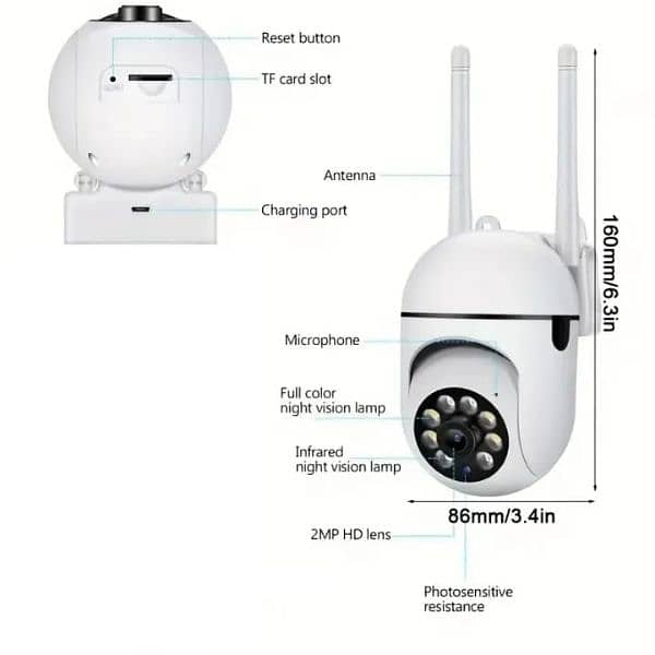 WiFi Surveillance Cameras IP Camera HD 1080P IR Full Color Night 4