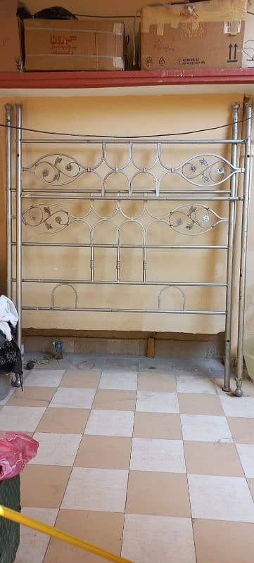 Iron Rod bed with side tables 0