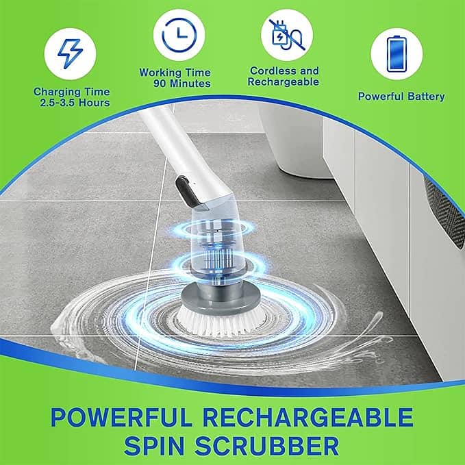 Spin Scrubber, Electric Toilet Floor Scrubbing Brush Cordless Car Clea 3