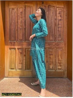 2 PCs women stitched lawn chunri printed suit. 0