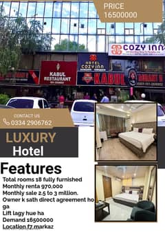 Hotel bussiness for sale/hotel for sale/f7 markaz