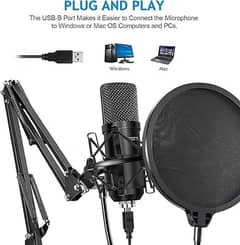 YOTTO USB Microphone Kit 192KHZ/24BIT Plug & Play Computer PC Micropho