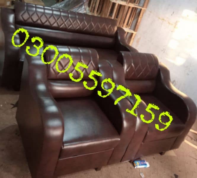 sofa set 5 seater single wood office home lounge chair furniture cafe 3