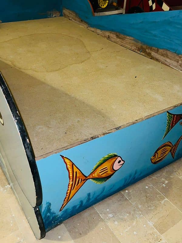 2 kids bed  like new  jasay red boy car bed girl fish bednotmatres 1