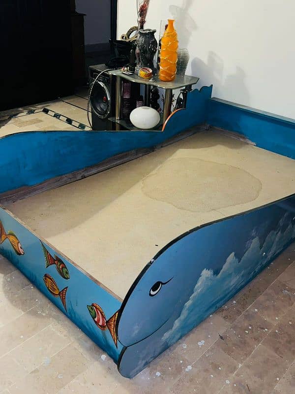 2 kids bed  like new  jasay red boy car bed girl fish bednotmatres 2