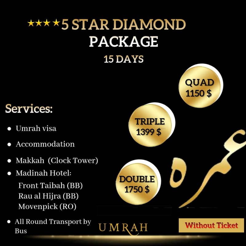 Exclusive Umrah Deal | Makkah Clock Tower, Madina Markazia & Complete 0