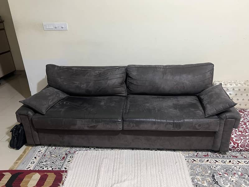 Beautiful suede Grey Color 3 Seater Sofa 0